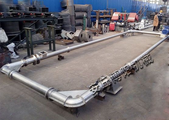 氧化铝粉管链机试车现场