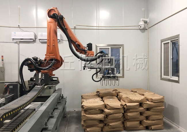 可移动式自动拆包机器人案例    尿素全自动拆袋机优势