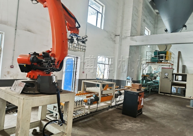 氧化锌全自动包机配套码垛机器人 全自动包装码垛生产线